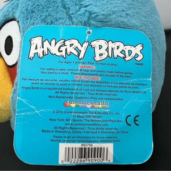 Angry Birds Blue Bird Jim Jay Plush Toy 8” No Sound 2010 Commonwealth - Picture 4 of 9